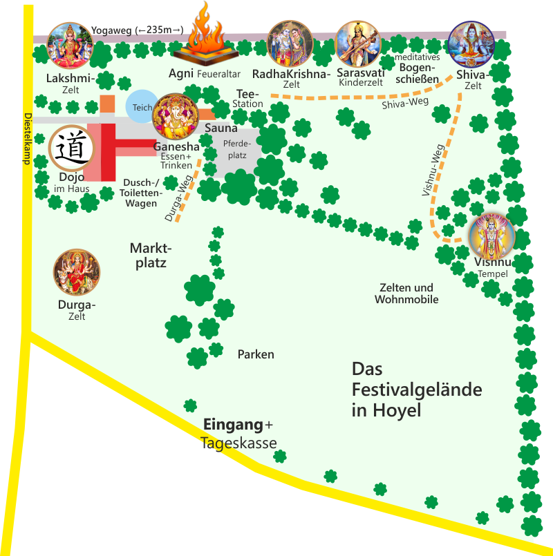 Geländeplan des Sommerland-Festivals in Hoyel